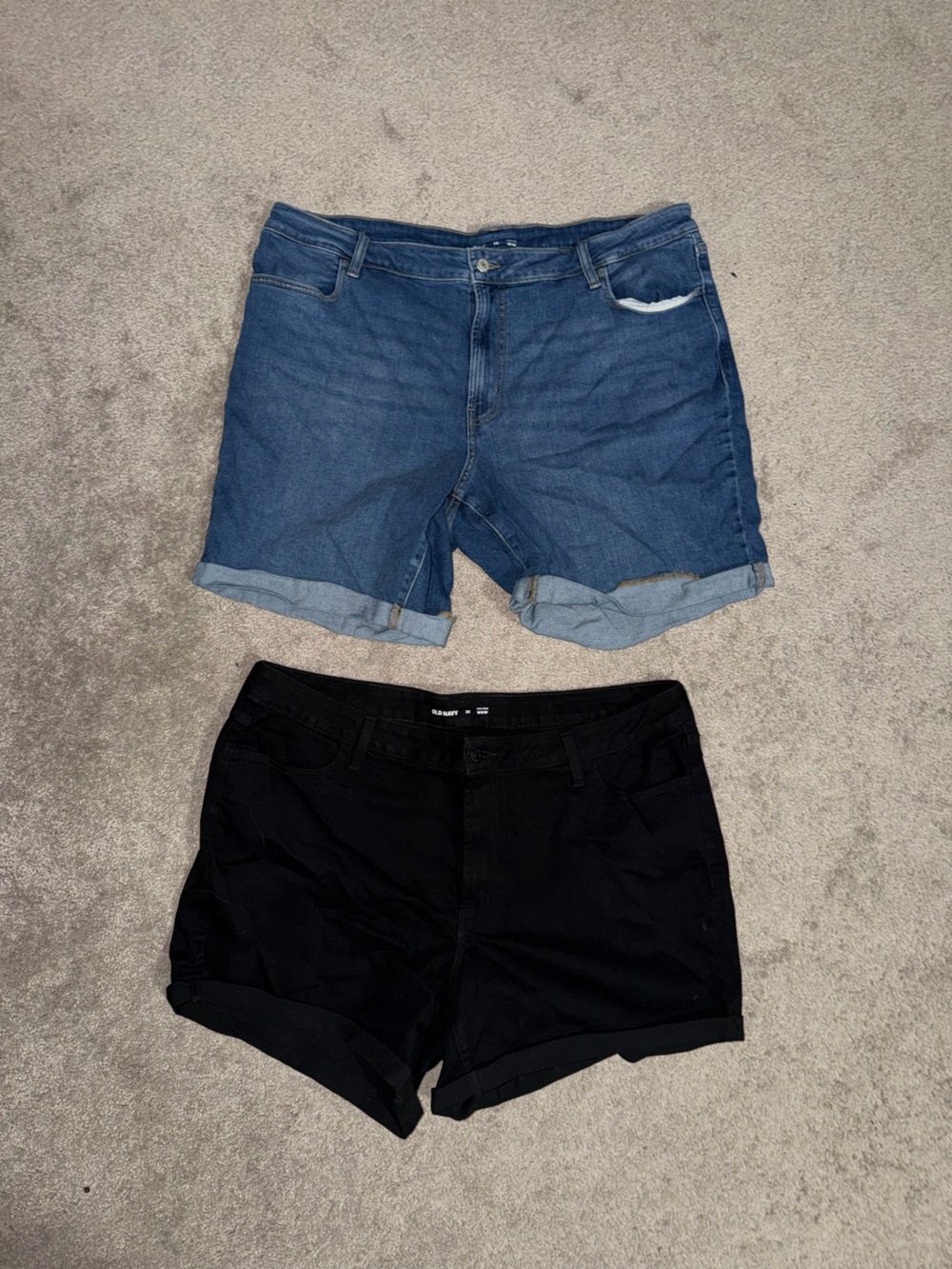 Old Navy Blue Denim and Black Jean Shorts Trio